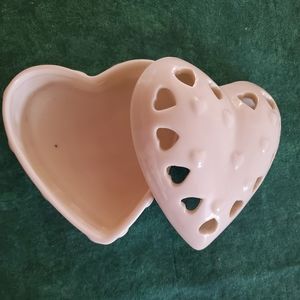 Covered Ivory Heart Jewelery / Trinket Box